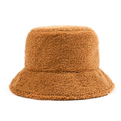 China Four Seasons Women'S Vintage Cloche Lambs Wool Bucket Hat Ideal Fashionable Women for sale