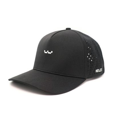 China Adjustable Outdoor Sports Caps For Kid Custom 5 Panel Laser Cutting Hole Baseball Hat for sale