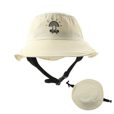 China Four Seasons Sun Bucket Hat Chapéu de surf de poliéster à prova d'água com cinto de queixo ajustável à venda