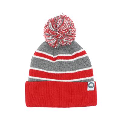 Cina Cappello invernale 100% cappelli a strisce di acrilico personalizzati dai produttori per il ricamo di macinazione in vendita