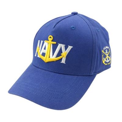 Cina Logo personalizzato ricamato Baseball Golf Cap 5 Panel regolabile Visore solido Cappelli blu in vendita