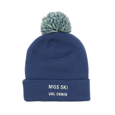 China 100% Acrylic Knitted Fisherman Winter Hat with Flocking Embroidery Fashionable Beanie for sale