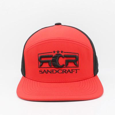 China 3D Embroidery Hip-Hop Snapback Cap For Fabric Laser Cutting Hole 7 Panel for sale