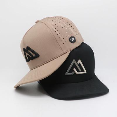 China 5 Panel Performance Hat 3D Embroidery Perforated Laser Cutting Hole Baseball Sporty for sale