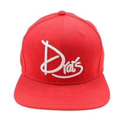 China Men'S Red Snapback Baseball Cap With 58cm Adjustable Size And Polyester  Cotton for sale