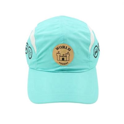 China Custom Printing Logo Lichtgewicht Nylon Snel Drogen Onstructuur 5 Panel Running Sports Caps Te koop