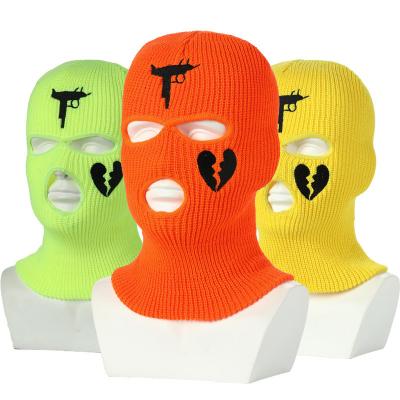 China Durable Eco Friendly Acrylic RPET Custom Embroidered Jacquard Knitted Casquette Balaclava Winter Ski Warm Beanie Hats Full Face Mask for sale