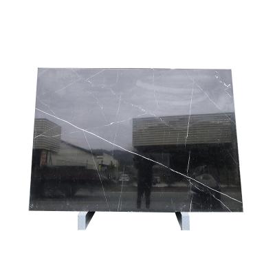 China Cheap Traditional Chinese Nero Marquina Black Natrual Marble Black Marble Slab For Rectangle Coffee Table for sale