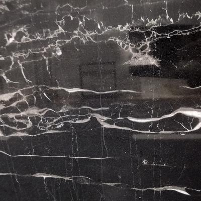 China Modern Cheap Chinese Silver Marble Black Marble Slabs Full 18mm 15mm Natrual For Sale for sale