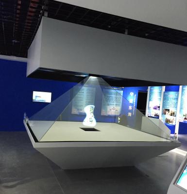 China 360 Holograma Monitor de vidro Gabinete de exibição 3D Stereoscópico Sala de exposições Museu coleção exibição à venda