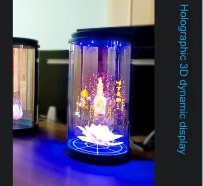 China 3D Cylindrical Acrílico Digital Holográfico Monitor Cubo Display Cabinet de Projeção Humana à venda