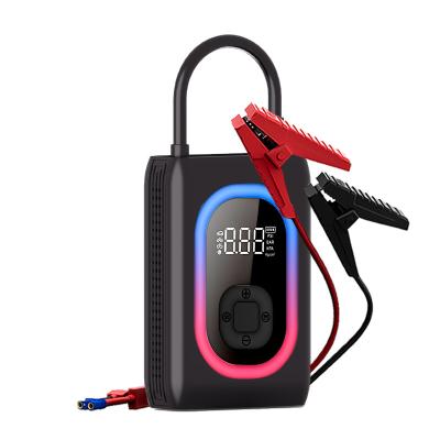 China Portable Electric Compressor Tire Inflator High Rate Lithium Battery 12V 1000A Digital Display Engine Car Jump Starter for sale