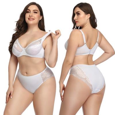 China Wholesale QUICK DRY Ultrathin Comfortable Breathable Large Women Underwear Lace Panties Bra And Brief Set for sale