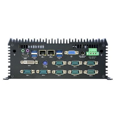 China Industrial Fanless Mini PC Core-i7 4500U i5 4200U Lans Dual Display 6*COM Rs232 8*USB VGA HD-MI GPIO WiFi for sale