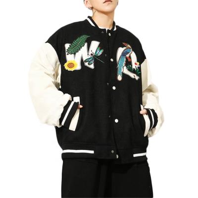 China Garment Factory Breathable Custom Sports Wear Polyester Winter Black Baseball Contrast Jackets Men Quilting Jacket Sport for sale