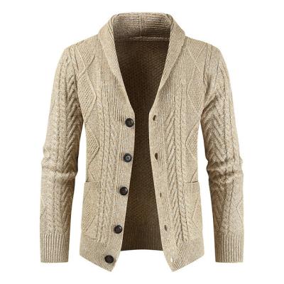 China Luxury Winter Rib Knitted Sweaters Beige Custom Made Best Man's Sweater QUICK DRY Cardigan Sweater With Logo Jacket for sale