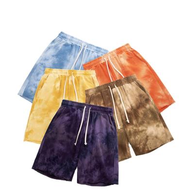 China Fast Shipping Breathable Terry Tie Dye Sweat French Shorts For Mens Cotton Mens Jogging Bottoms for sale