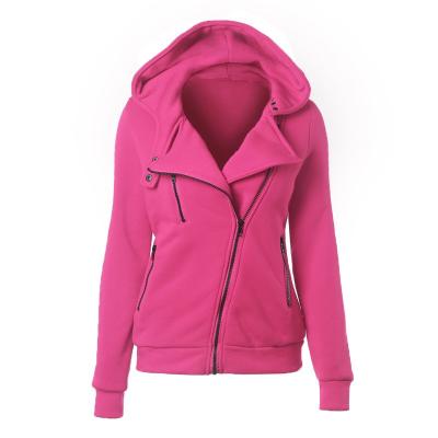 China Winter Fleece Coat Women Reversible Zipper Fitness Jacket Female Gym Reversible Thick Hooded Fleece Coat Women for sale