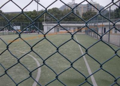 China Durable Green Wire Mesh Fencing Corrosion Resistant , Diamond Shape Metal Chain Link Fence for sale