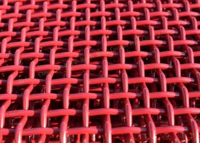 China Red Mining Nickel Steel Crimped Woven Wire Mesh For Quarries And Coal Yards for sale