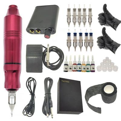 China Tattoo Shop Professional Full Set Tattoo Gun Pen Stick And Poke Ink Rotary Tattoo Machine Kit for sale