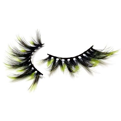 China Long 3D 5D False Eyelashes Natural Colorful Artificial Mink Rainbow Lashes Pink Purple Multi Colors Eye Eye Lash For Halloween Cosplay Dance for sale