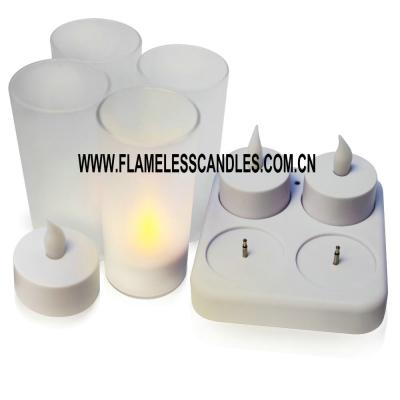 China Plastic LED Rechargeable Tealights Moving Wick LED Candle / Amazing Flameless Candle for sale