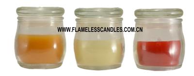 China Multi Color Flameless Glass LED Votive Candles Holiday Mini Jar Candle for Wedding Gift for sale