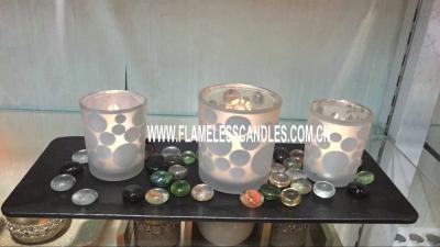 China LED Glass Candle with Tealight Candle / Flameless Birthday Candles for Gifts for sale