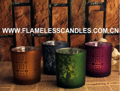 China Flameless LED Glass Votive Candles With Wax And Built-in Tealight for Home Decoration for sale