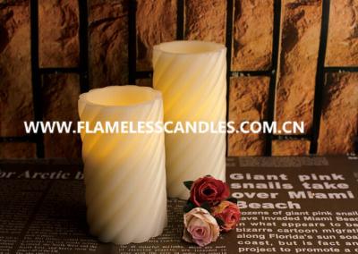 China Swirl Pattern LED Flameless Pillar Candles With Straight Edge for Christmas Decoration for sale