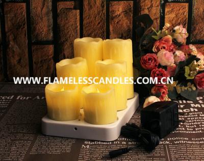 China Dripping Wax Wireless Rechargeable Flameless LED Candles for sale