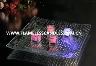 China Color Changing Waterproof Tea Lights / Submersible Slow Flashing LED Ice Cubes for sale