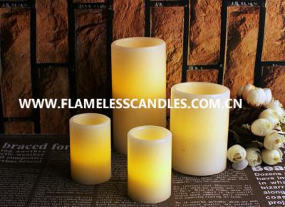 China Wavy Edge Unscented Flameless Flickering LED Wax Pillar Candles Wind Proof for sale