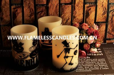 China Indoor Outdoor Flameless Halloween LED Candles , LED Votives for Halloween Holiday Gift for sale