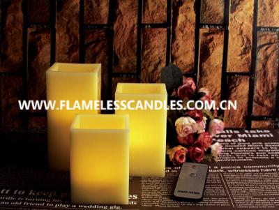 China Square Flameless Wax Battery Operated LED Candles with Remote Control Wholesale for sale