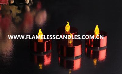 China Metallische batteriebetriebene Tealight Kerzen LED/Plastikinnen-LED-Fenster-Kerzen zu verkaufen