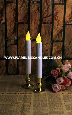 China Extra Bright Flameless LED Taper Candles, Auto Timer and Removable Base for sale