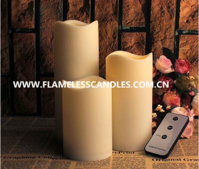 China Battery Operated Outdoor Resin Candles Set, With Wavy Edge for sale