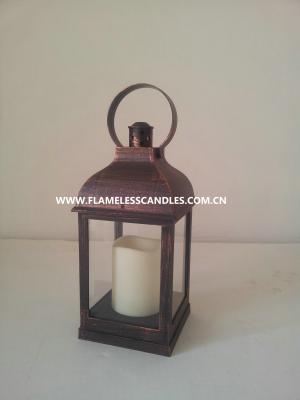 China Outdoor / Indoor Battery Operated Flameless Candle Lanterns Copper Color or Customized for sale