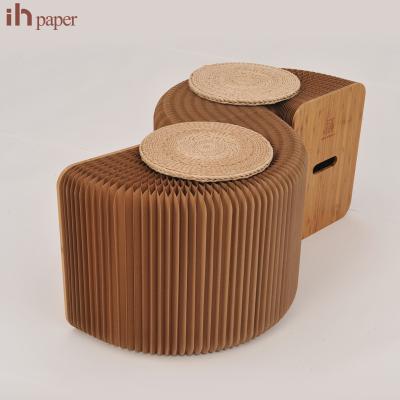 China Sofa Wholesale 3 Corner Softeating Modern Design Ottoman Foot Stools Folding Paper Relaxing Sofa for sale