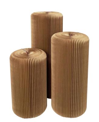 China Eco - Friendly Round Pillar Display Stand Cylinder Shape Display Stand Honeycombe Feature Foldable Construction for sale