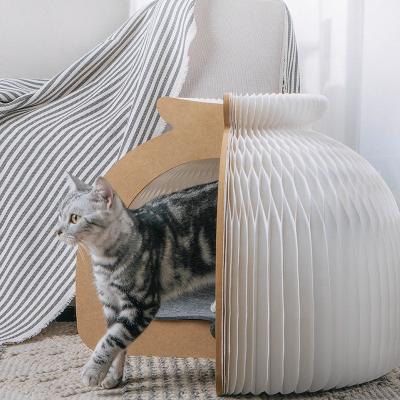 China HouseNature 2020 Hotsale Kitty House For Ihpaper Honeycomb Indoor Pet Paper House Eco-friendly Sustainable Wooden Pet Cat House for sale