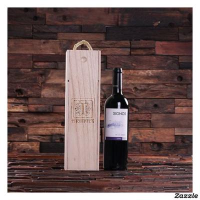 China A Handmade Gift For Dad A Wine Box With A Handle Wooden Gift Box Packaging Wooden Wine Box for sale