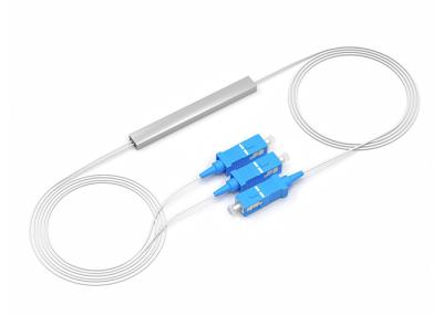 China PLC Micro Optical Splitter 1x2 Steel Tube Type Single Mode Pigtail Optical Divider SC-P for sale