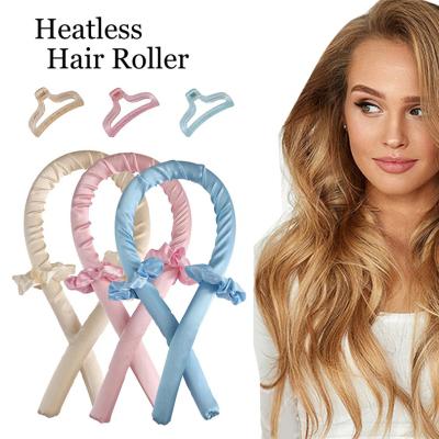 China Hair Curler 2022 Soft Heatless Magic Silk Hair Curler Satin Ribbons Wave No Heat Elastic Hair Bands With Scrunchies Set Foam Hair Roller for sale