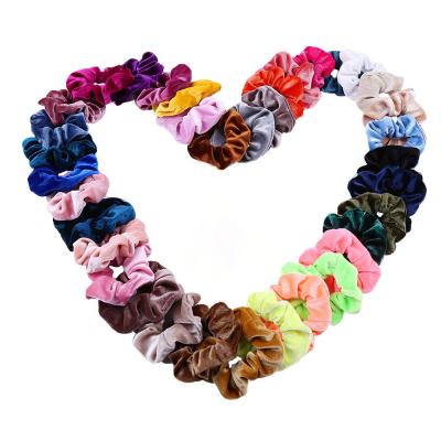 China Wholesale Custom Decoration Color Or Printing Beautiful Hair Accessories Bun Piece Fashion Velvet Curly Messy Hair Scrunchies for sale