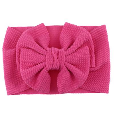 China Sweetie Fit All Baby Big Bow For Girls Big Head Wrap Kids Bow Headband Newborn Infant Cotton Wide Head Turban for sale