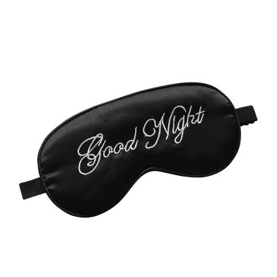 China Fashion 2022 custom wholesale new casual Amazon design lighting embroidery adjustable satin sleep silk eye mask for sale