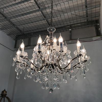 China Modern crystal chandeliers of living room bedroom wedding interior luxury decoration modern rococo pendant candle lights for sale